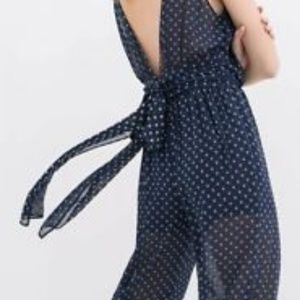 Zara Blue and white jumpsuit